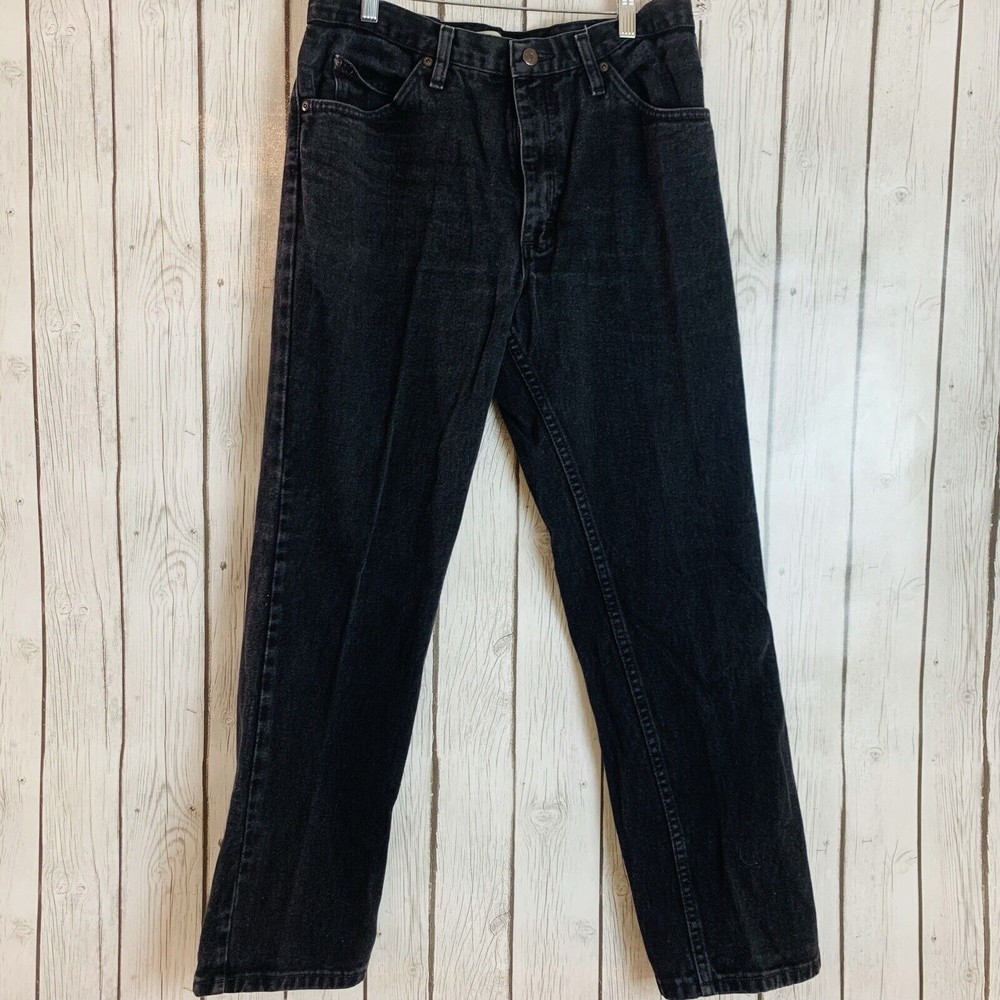 Mens Lee Regular Fit Black 100% Cotton Denim Zipper Jeans Size W 34 L 30